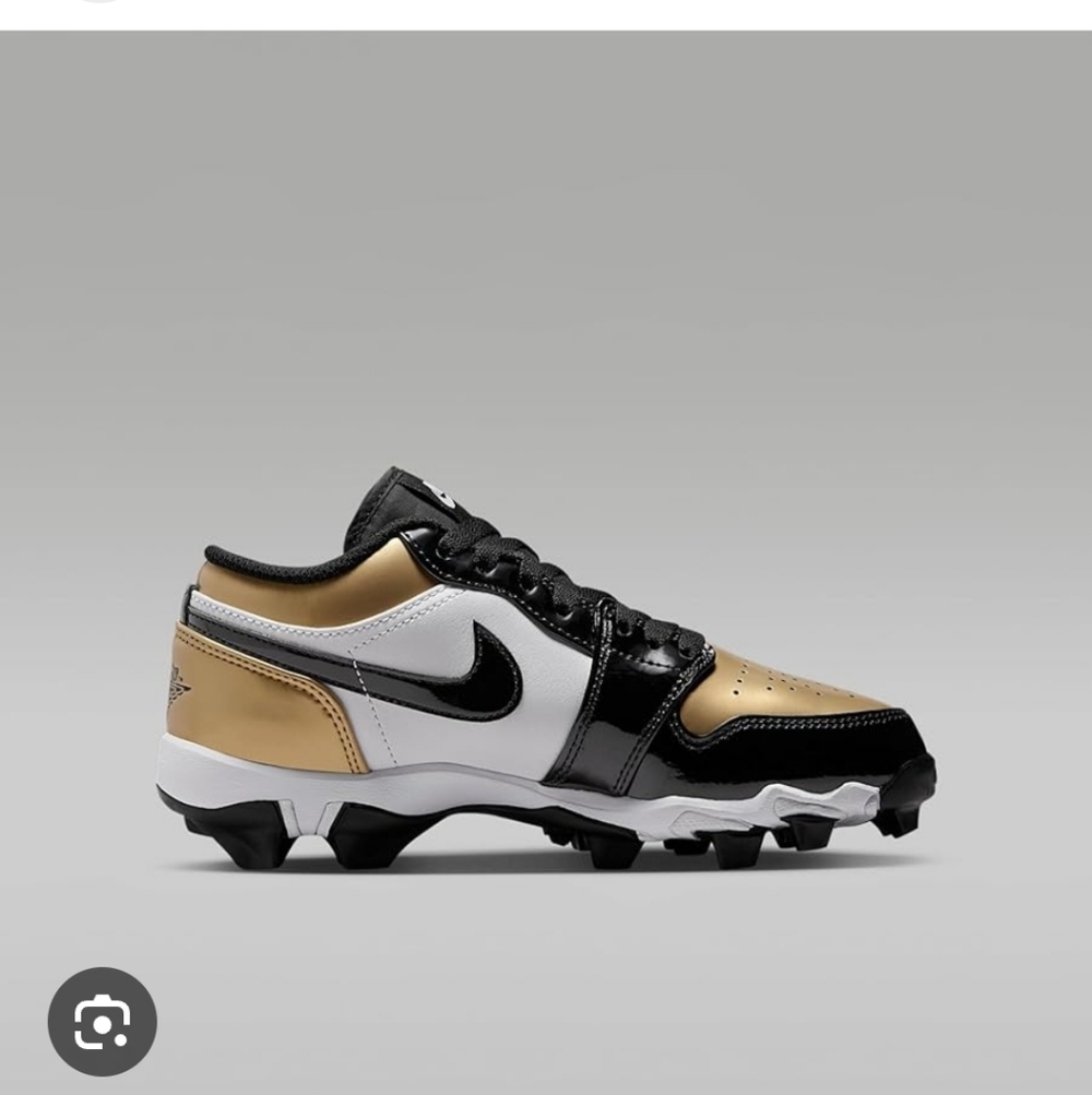 Jordan Kids' Black, White, and Gold Sneakers